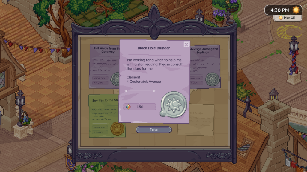 Witchbrook students completing a magical college assignment